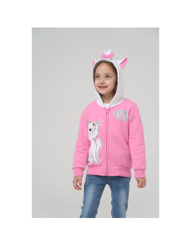 Sudadera con Cremallera Disney Marie la Gata Rosa Niñas 4-10
