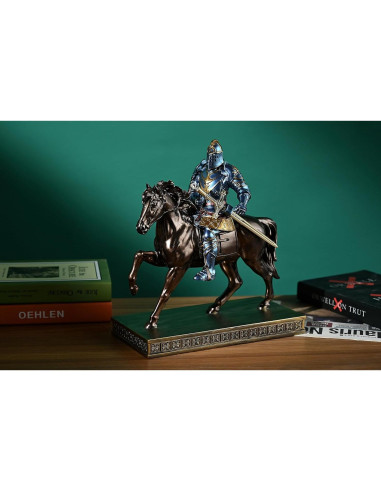 Estatua Caballero Guerrero HDMbigmi Azul 26.9x30cm