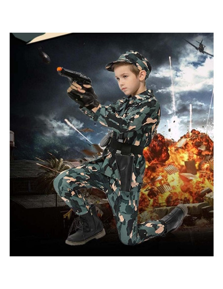 Disfraz de Soldado del Ejército Lumiparty para Niños 5-14 Años Disfraz de Soldado del Ejército Lumiparty para Niños 5-14 Años