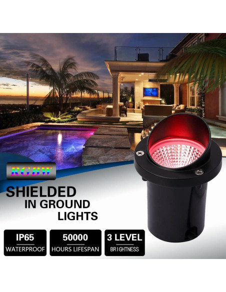 Luces de Pozo RGBW EAGLOD 10W 8 Paquete para Jardín Luces de Pozo RGBW EAGLOD 10W 8 Paquete para Jardín