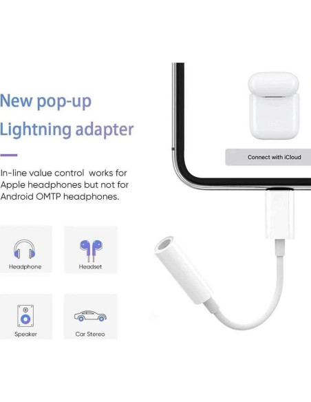 Paquete de 2 Adaptadores Lightning a 3.5 mm esbeecables Paquete de 2 Adaptadores Lightning a 3.5 mm esbeecables