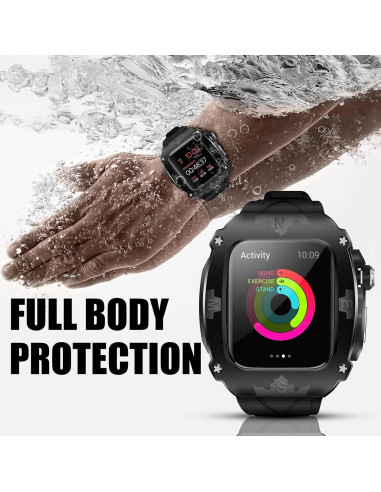 Funda de metal de lujo GLuYuan para Apple Watch 44mm 45mm