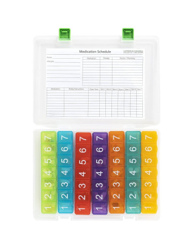 Organizador Semanal de Pastillas e-Pill 7x7 Multicolor