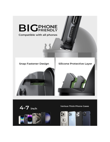 Soporte para Teléfono Móvil LISEN 360 Negro, Ajustable