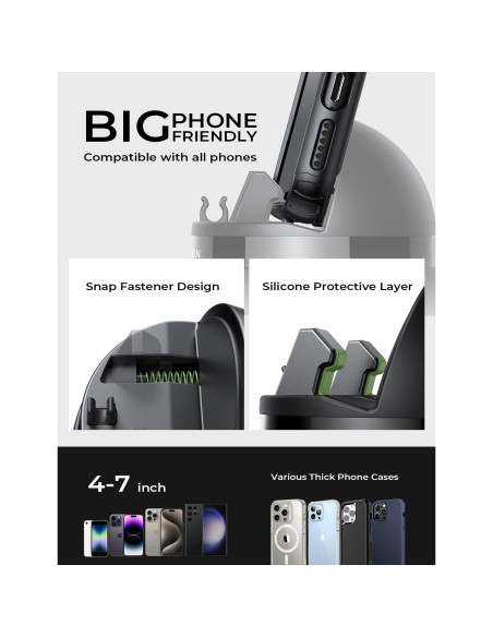 Soporte para Teléfono Móvil LISEN 360 Negro, Ajustable Soporte para Teléfono Móvil LISEN 360 Negro, Ajustable