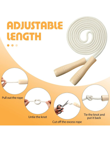 Cuerda de Saltar Ajustable Hungdao para Niños 2.5m 4 Pcs