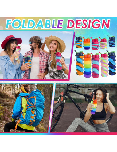 Paquete de 5 Botellas de Agua Plegables JOUTYFOR 500 ml Silicona