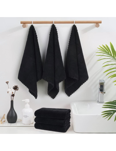 Toalla de limpieza facial reutilizable SUNLAND 30x30cm 12 Pzas Negra Toalla de limpieza facial reutilizable SUNLAND 30x30cm 12 Pzas Negra