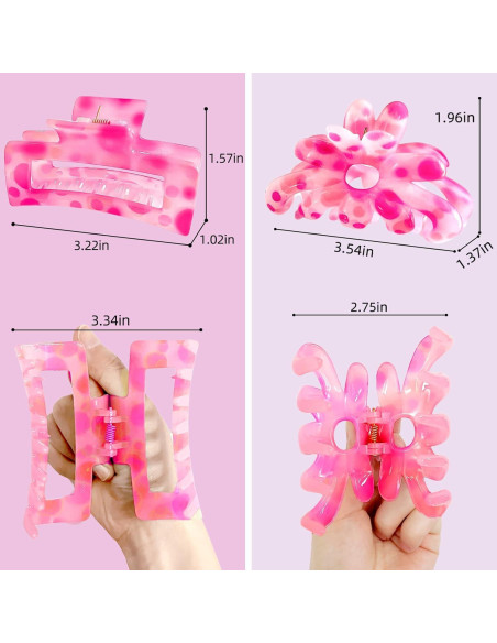 Clip de Cabello Grande Miniluck 6PCS Colorido para Mujeres Clip de Cabello Grande Miniluck 6PCS Colorido para Mujeres
