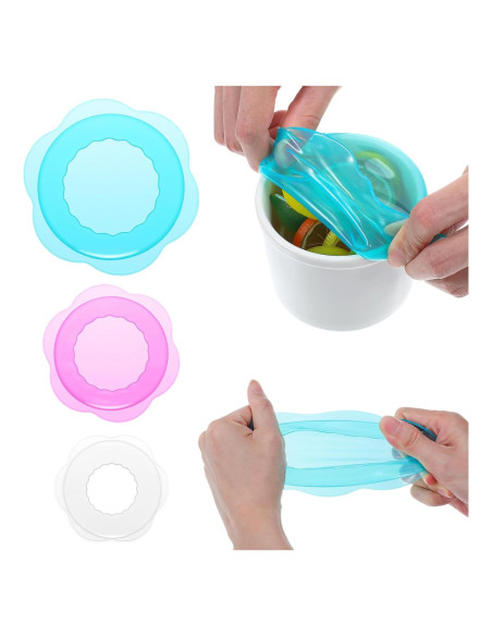 Tapa de Silicona ElevateTech 3 Pcs Reutilizables para Alimentos Tapa de Silicona ElevateTech 3 Pcs Reutilizables para Alimentos