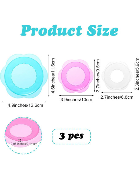 Tapa de Silicona ElevateTech 3 Pcs Reutilizables para Alimentos Tapa de Silicona ElevateTech 3 Pcs Reutilizables para Alimentos