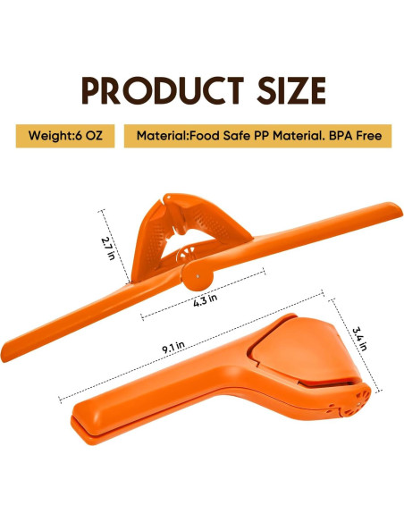 Exprimidor de Limón Manual HomeyVenture Naranja Ergonómico Exprimidor de Limón Manual HomeyVenture Naranja Ergonómico
