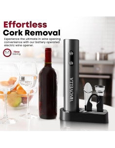 Sacacorchos Eléctrico Vinovella 4 en 1 con Cortador y Base 2