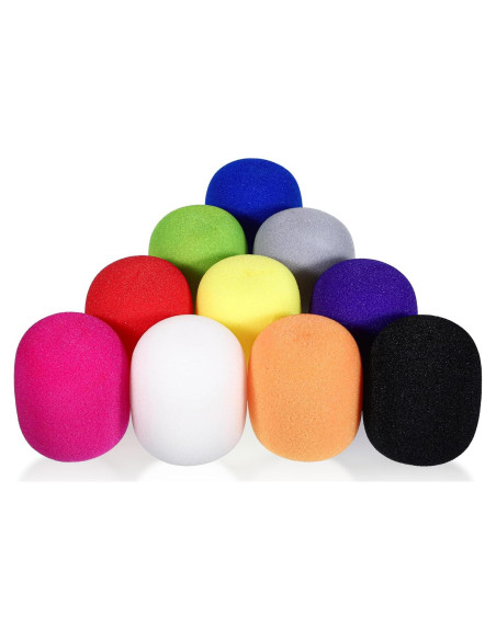 10 Fundas de Espuma para Micrófono Multicolor 7.21x6.1cm 10 Fundas de Espuma para Micrófono Multicolor 7.21x6.1cm