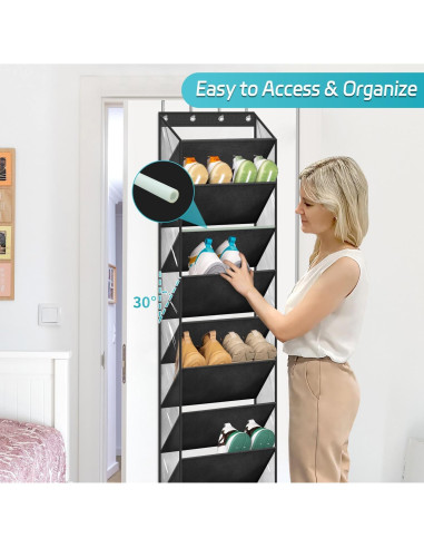 Organizador de Zapatos Colgante AOODA 20 Pares Negro 180 cm