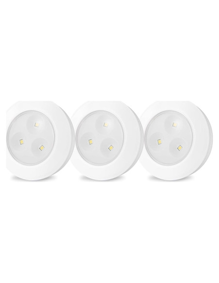 Luz Puck LED Inalámbrica LUXSWAY, 60 Lúmenes, Paquete de 3 Luz Puck LED Inalámbrica LUXSWAY, 60 Lúmenes, Paquete de 3