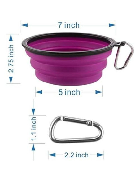 Tazones Plegables para Perros Guardians 34oz 2 Piezas Púrpura y Rojo Tazones Plegables para Perros Guardians 34oz 2 Piezas Púrpura y Rojo