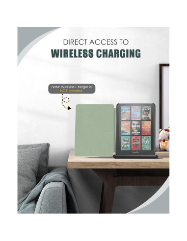 Funda MoKo para Kindle Paperwhite 2024 - Celadón, ligera y delgada