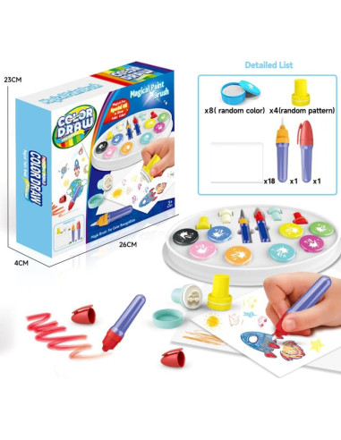 Pincel de Luz Mágica EJFOIEJ para Niños 3-9 Años - Pintura Sin Desorden