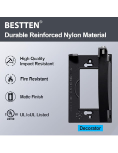 Cubierta de Placa de Pared Exterior BESTTEN 3 Unidades Negra 2