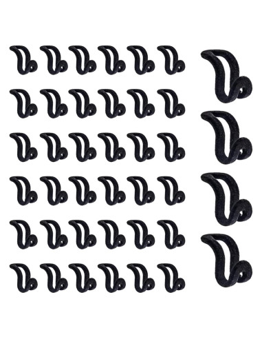 Ganchos Conectores de Terciopelo WARMBUY, 40 Piezas, Negro