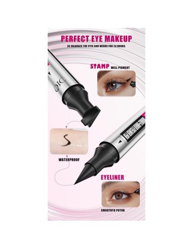 Eyeliner con Alas Registrado Linble Doble Punta 2ml Negro