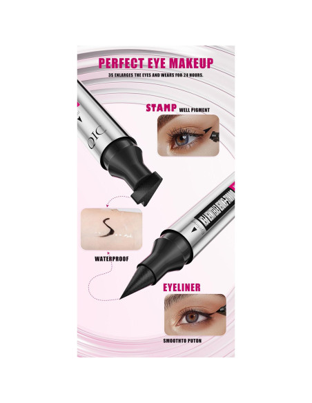 Eyeliner con Alas Registrado Linble Doble Punta 2ml Negro Eyeliner con Alas Registrado Linble Doble Punta 2ml Negro