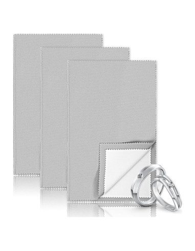 3 Paños de Limpieza de Joyería FdcZeyxior 25.4x30.48 cm Gris