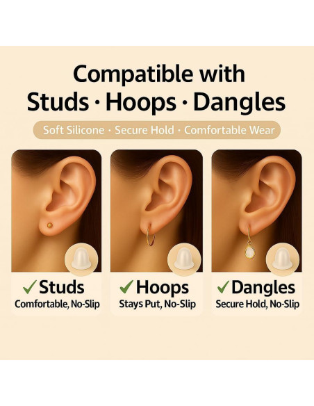 1400 Tapones de Silicona Transparentes Bofoho para Pendientes 1400 Tapones de Silicona Transparentes Bofoho para Pendientes