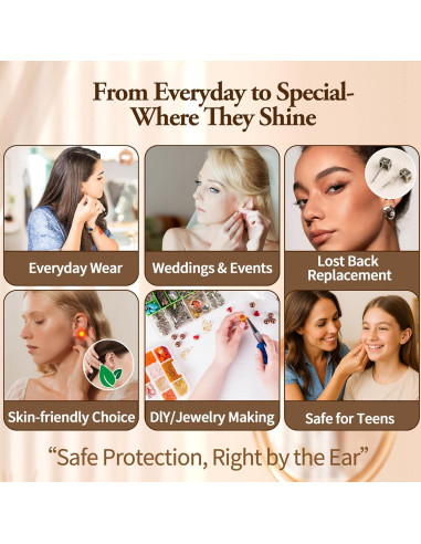 1400 Tapones de Silicona Transparentes Bofoho para Pendientes