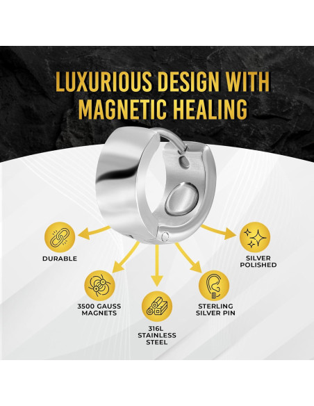 Pendientes Magnéticos MagnetRX de Acero Inoxidable para Mujeres - Terapia Linfática Pendientes Magnéticos MagnetRX de Acero Inoxidable para Mujeres - Terapia Linfática