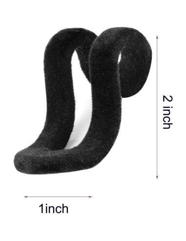 Ganchos Conectores para Perchas Mlici 60 Pcs Terciopelo Negro