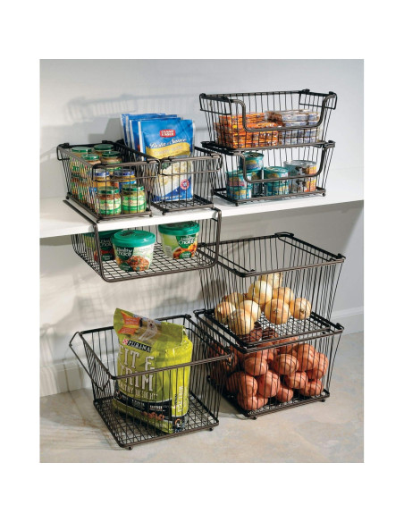 Canasta Bajo Estante InterDesign York Metálica Bronce 31.75x25.4x15.24 cm Canasta Bajo Estante InterDesign York Metálica Bronce 31.75x25.4x15.24 cm