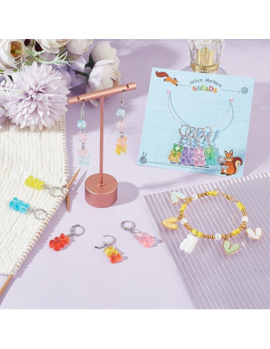 Marcadores de Puntos de Tejer NBEADS 24 Pcs Oso 3.5 cm