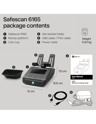 Balanza de Conteo de Dinero Safescan 6165 Multi-Moneda