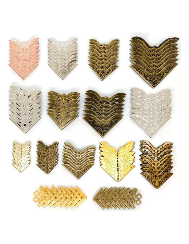 120 Protectores de Esquinas de Metal Vintage QINIZX para Libros