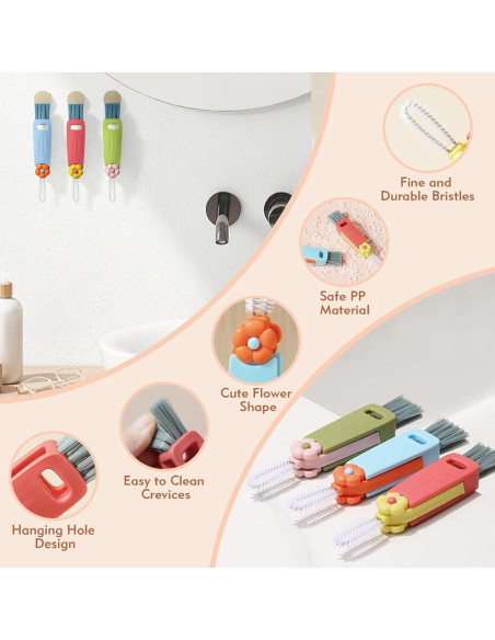 Cepillo de Limpieza 3-en-1 Yonghan para Botellas y Pajitas