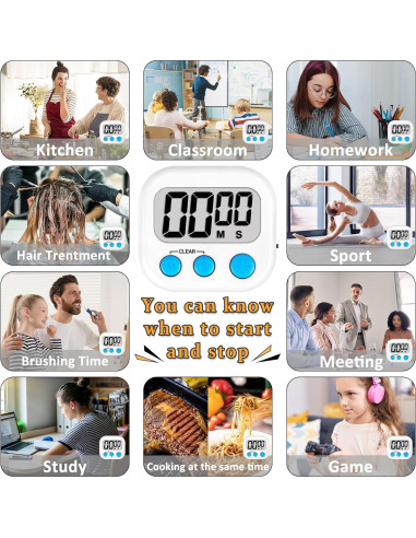 Temporizadores Digitales ZILLEEN para Aula - 6 Pcs Magnéticos