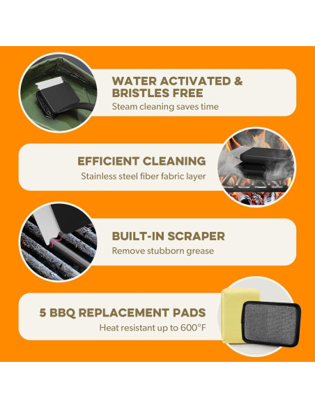 Cepillo Limpiador para Parrilla YRVHCK Sin Cerdas 6 Piezas Cepillo Limpiador para Parrilla YRVHCK Sin Cerdas 6 Piezas