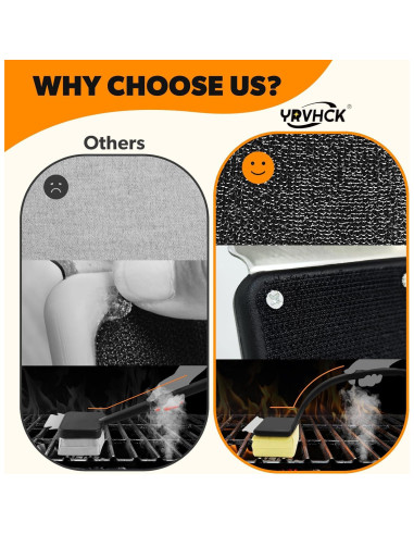 Cepillo Limpiador para Parrilla YRVHCK Sin Cerdas 6 Piezas