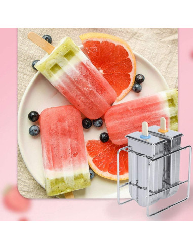 Moldes de Paletas de Acero Inoxidable MOUMOUTEN - Set 2 Piezas