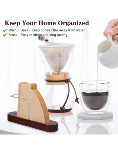 Soporte para Filtros de Café KFHENSOMR Cono Madera 14x7 cm