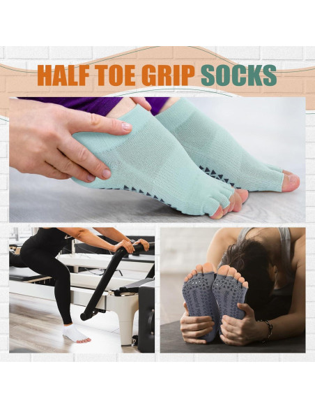 Calcetines de Yoga Antideslizantes Jeyiour 7 Pares Mujer Calcetines de Yoga Antideslizantes Jeyiour 7 Pares Mujer