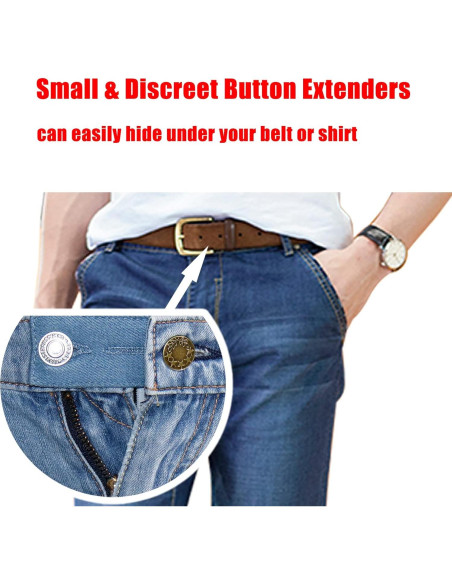 Extensores de Cintura KimYoung 8PCS para Jeans y Pantalones Extensores de Cintura KimYoung 8PCS para Jeans y Pantalones