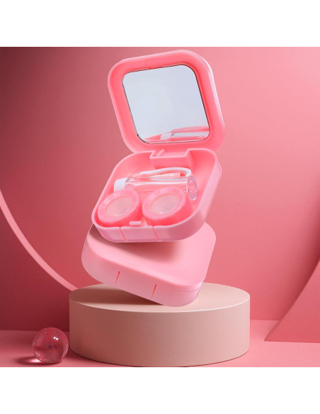 Kit de Estuche de Lentes de Contacto Classicseali Rosa 2PCS Kit de Estuche de Lentes de Contacto Classicseali Rosa 2PCS