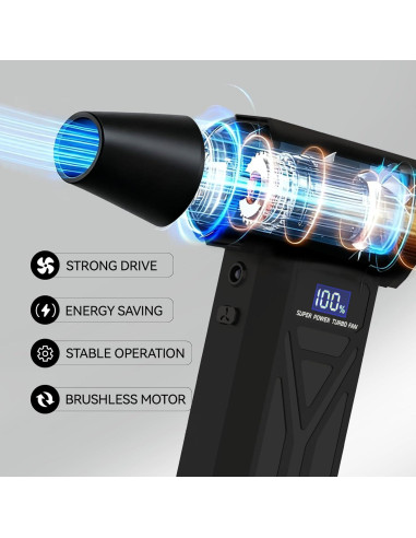 Soplador de Aire Eléctrico GAYYNE 4000mAh 110000RPM LED