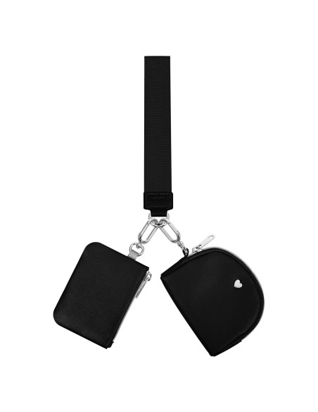 Monedero de Muñeca Doble LS-09 Negro para Mujeres Monedero de Muñeca Doble LS-09 Negro para Mujeres