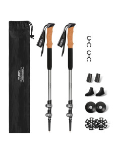 Bastones de Senderismo TOBTOS Telescópicos 2 Pack Aluminio 7075