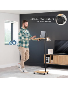 Soporte de Lectura Móvil VIVO CART-BK01B de Bambú con Ruedas 2