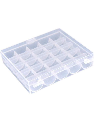 Caja organizadora de bobinas transparente 25 ranuras 2 unidades